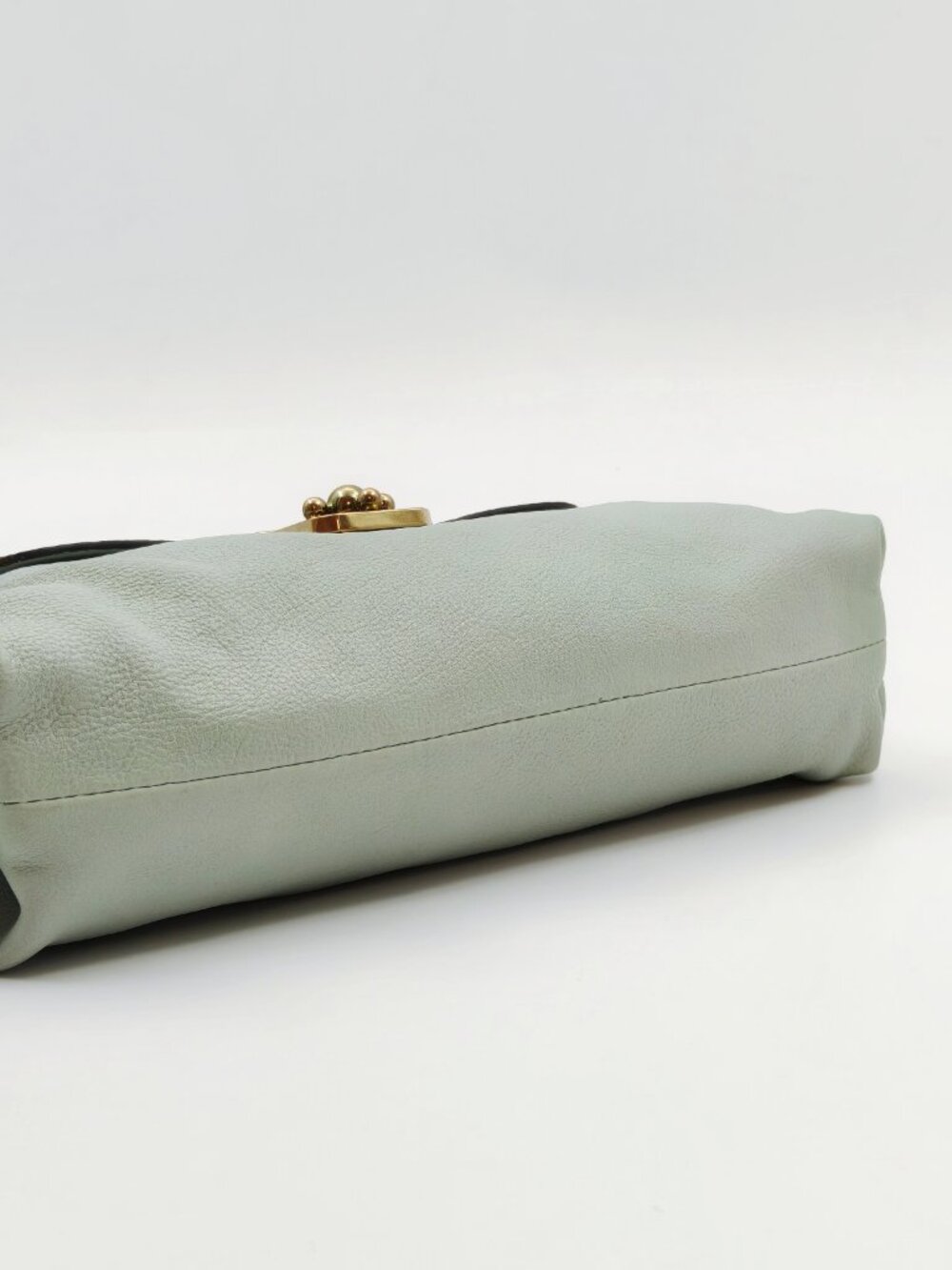 Chloé Elsie Mint Green Leather Shoulder Bag Gold Turn Lock - Picture 6 of 13